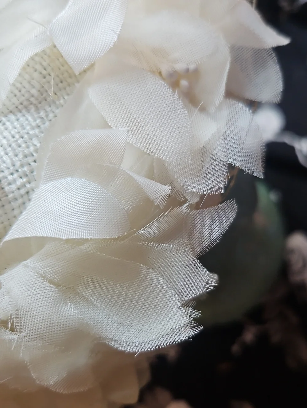 1950s Vintage Rare Judith Leiber Straw  Floral Pillbox Veil Hat Petal Trim